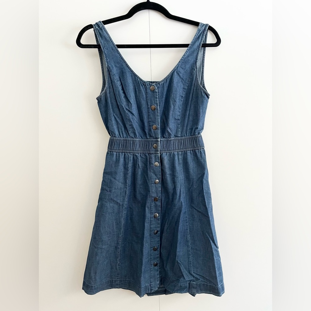 Soft Jean Open Back Dress